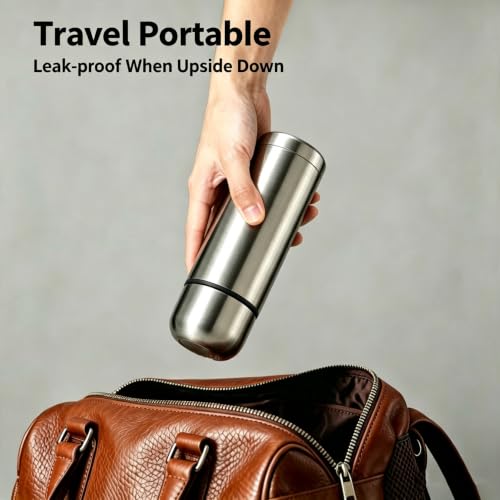 Small water bottle Mini Vacuum Insulated Stainless Steel Water Bottle Flask Metal Bottle for Hot and Cold Drinks 12Oz/350ml(Silver) - size: 12 Ounces