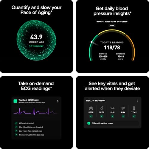 WHOOP 5.0/MG Activity Tracker - 12 Month Membership - Health and Fitness Wearable – 24/7 Activity and Sleep Tracker, Personalized Coaching, Menstrual Cycle Insights – 14+ Days Battery Life - style: Life
