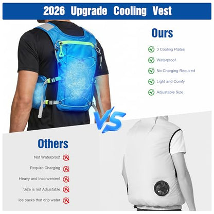 Cooling Running Vest with 3 Cooling Plates for Women Men, Dark Blue - color: Dark Blue, size: One Size