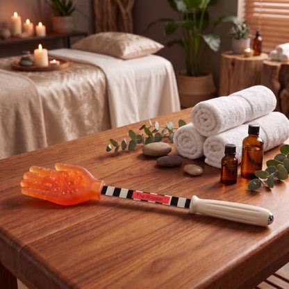 Lymphatic Drainage Massage Tool & Body Massage Paddle with Stainless Steel Acupressure Roller Ball, Gua Sha Body Scraping Tool for Muscle Recovery & Fascia Release