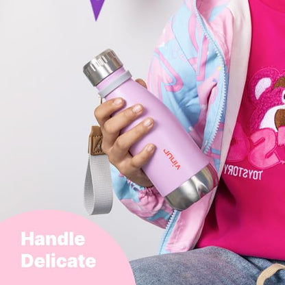 Kids Water Bottle-9 oz Leak Proof Insulated Water Bottle for Lunchbox - color: Purple Pink, size: 9 Ounces