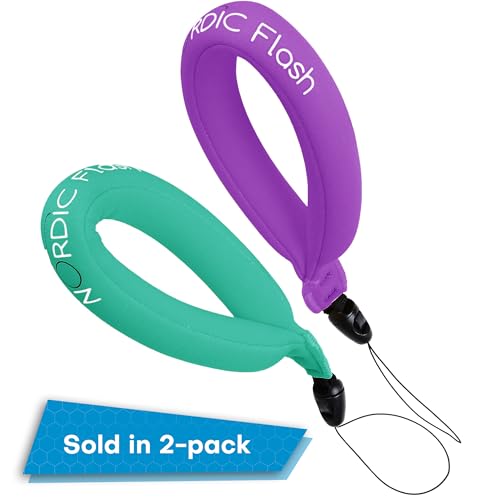 Nordic Flash Floating Wrist Strap (2-pack) for Phone & Action Camera - Compatible with GoPro Hero 13, Insta360 X4, DJI Action 5 Pro, OM System TG-7, Kodak PixPro WPZ2 & iPhone - Turquoise & Purple - color: Turquoise & Purple