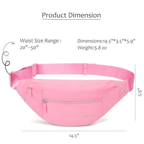 MAXTOP Large Pink Fanny Pack for Women Trendy Cross body Bag with Key Chain - color: Barbie Pink