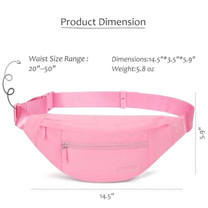 MAXTOP Large Pink Fanny Pack for Women Trendy Cross body Bag with Key Chain - color: Barbie Pink