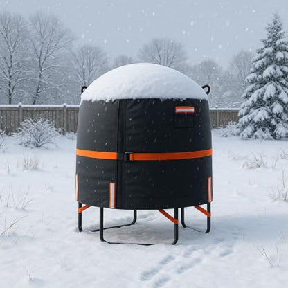 Sudiwei 55 In Kids Trampoline Cover – Heavy Duty Mini Trampoline Cover with Windproof Straps, 600D Oxford Round Trampoline Outdoor Cover with Zipper and Vents