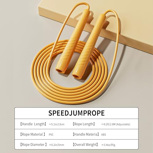 Jump Ropes Kids, Adjustable Children Jump Rope with ABS Handles and PVC Rope for Child Student Toddler - color: Yellow