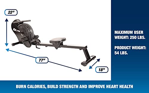 Stamina ATS Air Rower Machine with Smart Workout App - Foldable Rowing Machine with Dynamic Air Resistance for Home Gym Fitness - Up to 250 lbs Weight Capacity - style: ATS Air Rower 35-1403
