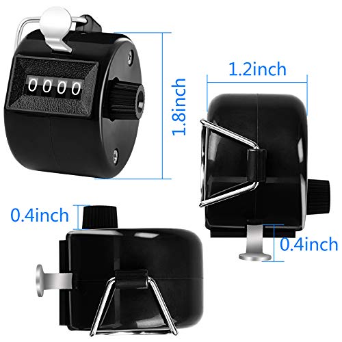 FEBSNOW 2 Pack Tally Counter Clicker 4 Digit Number for School Event - color: Black White