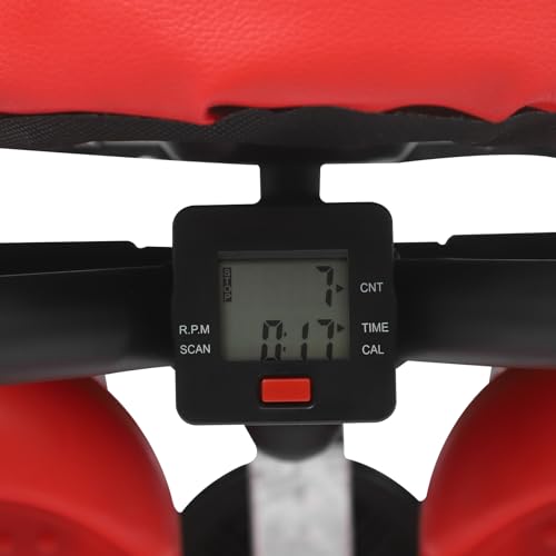 Mini Stepper with Bands & Monitor - 330LBS Hydraulic Full Body Workout, Silent Space Saving Exercise Equipment for Home Cardio, Arms, Legs & Glutes - color: Red