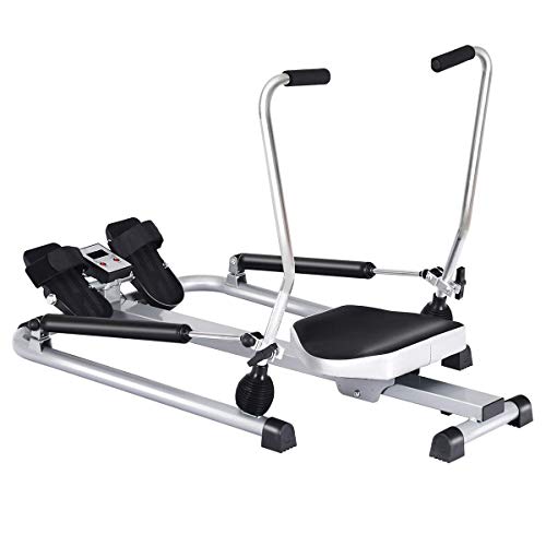 Goplus Hydraulic Rowing Machine with LCD Monitor