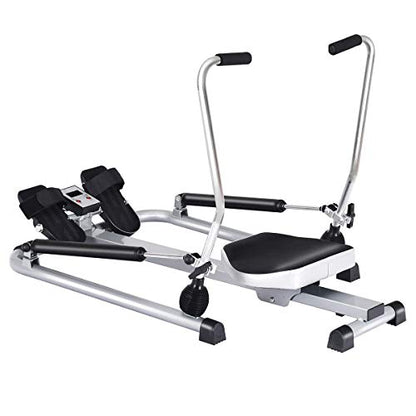 Goplus Hydraulic Rowing Machine with LCD Monitor