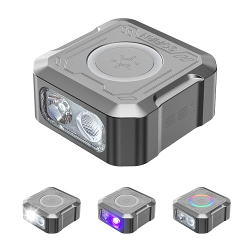 sofirn SE1 Mini Keychain Flashlight, 300LM Rechargeable EDC Light UV RGB - color: Grey-SE1