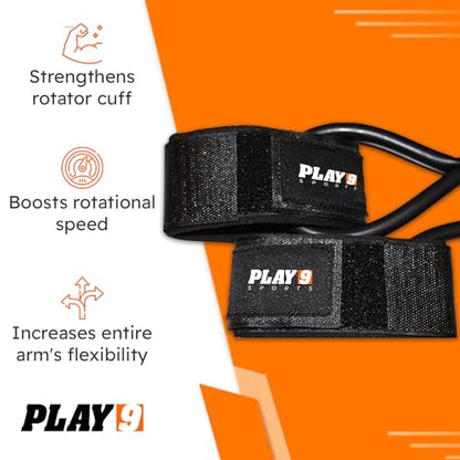 Play 9 Sports Resistance Exercise Bands Baseball Activation Elastic Training Athletes Equipment Bands - color: Black, style: Teen Wrist Strap