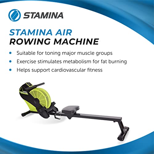 Stamina ATS Air Rower Machine with Smart Workout App - Foldable Rowing Machine with Dynamic Air Resistance for Home Gym Fitness - Up to 250 lbs Weight Capacity - style: ATS Air Rower 35-1404