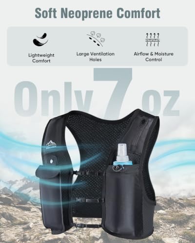 Zelvot Running Vest for Women Men, Touchscreen Phone Pocket - color: Black, size: Medium-Large