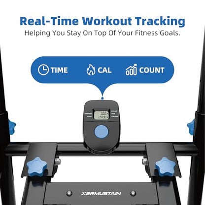 Stair Stepper with Resistance, Home Gym Stair Stepper, Folding Vertical Climber Cardio Exercise Machine, Stair Climber for Full Body Workout with Noise-Free Experience, Adjustable Handlebar & Pedals