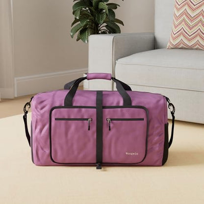 Woogwin Travel Duffel Bag Large Foldable Waterproof Overnight Bag for Beach Swim Bags Pool Sports Gym - color: 60L Purple