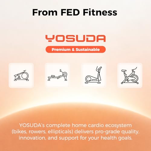 YOSUDA Exercise Bike, Magnetic Friction Stationary Bike with App Training - color: Orange Silver