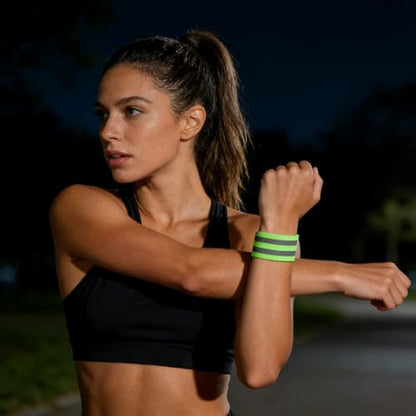 8PCS High Visibility Reflective Bands, Adjustable Elastic Safety Straps for Arm, Wrist, Ankle & Leg, Reflective Gear for Night Running, Walking, Cycling, Outdoor Nighttime Activities Men & Women