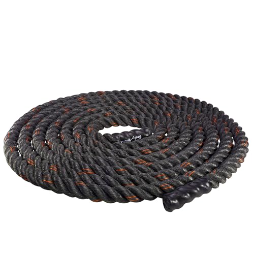 Body-Solid Fitness (BSTBR2040) Training Battle Ropes, Heavy Weighted for Home Gym for Working Out and Strength Workouts, 2 inch Diameter. 40 Ft. Rope