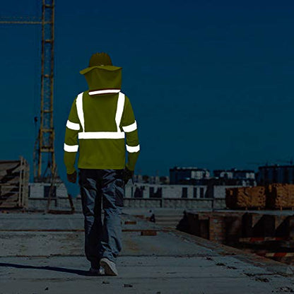 AYKRM Safety T Shirt Reflective High Visibility hi vis Long Sleeve T Shirt (XS-6XL) - color: Yk-yellow-short, size: X-Small