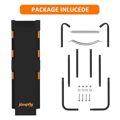 jumpfly Trampoline Slide Ladder Universal Trampoline Ladder with Handles Strong Tear Resistant Fabric Trampoline Accessories for Kids Toddler Climb Up & Slide Down, Orange