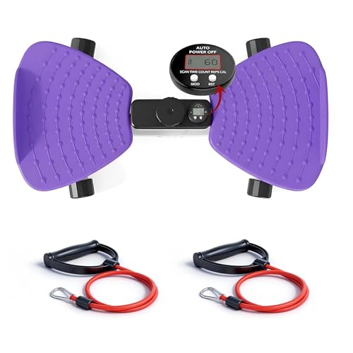 AMAVIK Waist Twister Machine Exercise with Smart Digital Counter, Double Anti-Slip Platform, Noiseless Design, 330lbs Capacity – Core Align Twist Board & Ab Waist Twister for Home Exercise - color: Purple