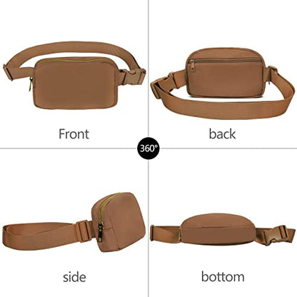VOROLO Fanny Pack For Women And Men Crossbody Bag Belt Bag Brown - color: Brown