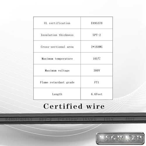 Power Cord Charging for Under Desk Elliptical Machine, fit for YOSUDA, GUGTTR, WESTIONC, ANCHEER 2 Prong AC Charger Cable 6.6 FT