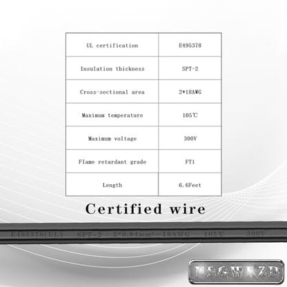 Power Cord Charging for Under Desk Elliptical Machine, fit for YOSUDA, GUGTTR, WESTIONC, ANCHEER 2 Prong AC Charger Cable 6.6 FT