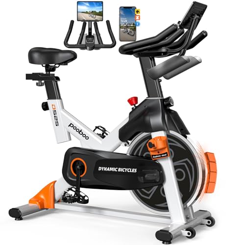 Exercise Bike,Stationary Bike for Home,Magnetic Indoor App Cycling Bike - color: Orange Silver 01