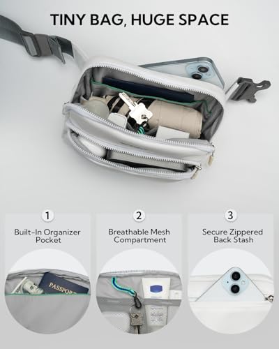WATERFLY Fanny Pack Belt Bag for Men Women Casual Waist Pack - color: Off White