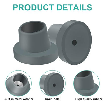 4 Pcs Replacement Feet for Bath Chair Leg Caps Heavy Duty Slope Rubber Feet Pad for Bath Seat Shower Stools (Gray, 1-1/8") - color: Grey