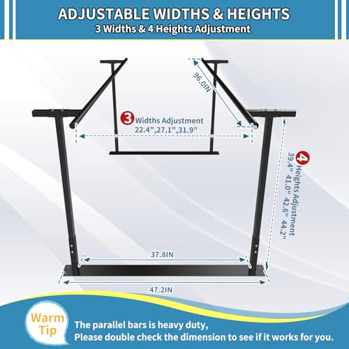 Adjustable Physical Therapy Parallel Bars, 8FT Walking Assist Bar for rehab - size: 8FT