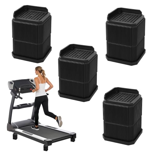 4pcs Stackable Treadmill Incline Riser Blocks, Adjustable Height Lift Incline Blocks for Leveling & Uphill Training Anti-Slip Gym and Home Use Treadmill Riser Walking Running Accessories Attachment - size: 9.5cm