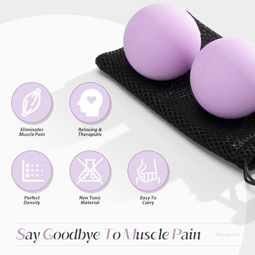 SUBCULTUREPICK Massage Lacrosse Balls for Myofascial Release,Yoga Deep Tissue Massage,Trigger Point Therapy and Foot Plantar Fasciitis,Muscle Soreness Massager Ball (2 Packs) (Light Purple) - color: Light Purple