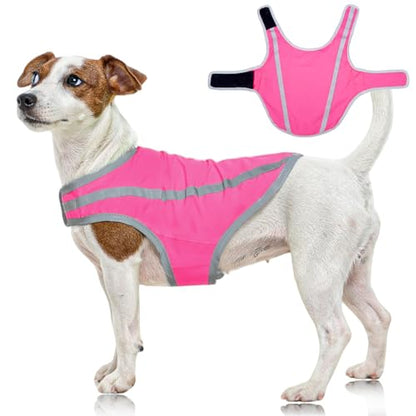 FUAMEY Dog Safety Vest High Vis Hunting Dog Vests for Small Dogs Reflective - color: Pink, size: Small