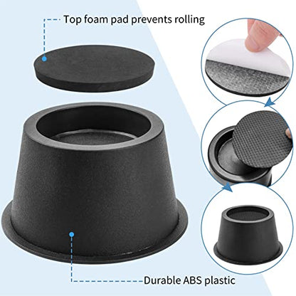 BTSD-home Round Bed Risers 3 Inch - color: 3 Inch, size: 8 Pack