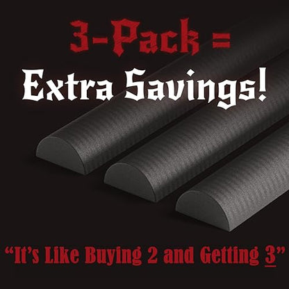 The Foamory 3-Pack Black EVA Foam Dowel - Half Round 10mm x 1M Length Stick - color: 3 Pack: 1M Lengths (3M Total) - 10mm Thickness, size: Black - Half Round Dowel