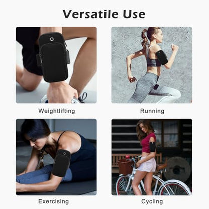 Phone Holder for Running, Universal Adjustable Arm Band Key Card Bag Fit Gym Jogging Hiking Exercise Walking Workout, Running Armband(7 x 3.5 inch)