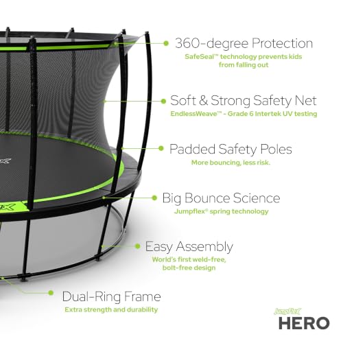 JumpFlex Hero Trampoline - color: With Aqua Jet, size: 15FT