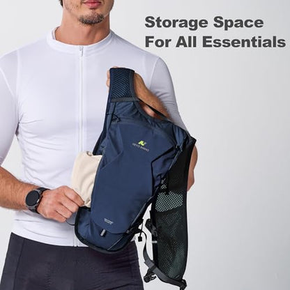 N NEVO RHINO Hydration Backpack with 50 oz /1.5L Water Bladder Backpack - color: Navy Blue