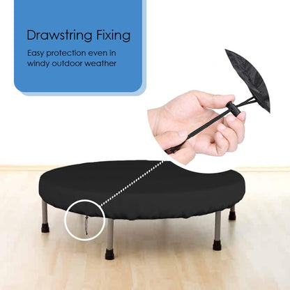 Trampoline Cover Mini Trampoline Cover Waterproof protective cover for Trampoline Indoor Outdoor Garden Rebounder (Not Spring Cover) (Black, 36"Dia x 4.3"H) - size: 36"Dia x 4.3"H