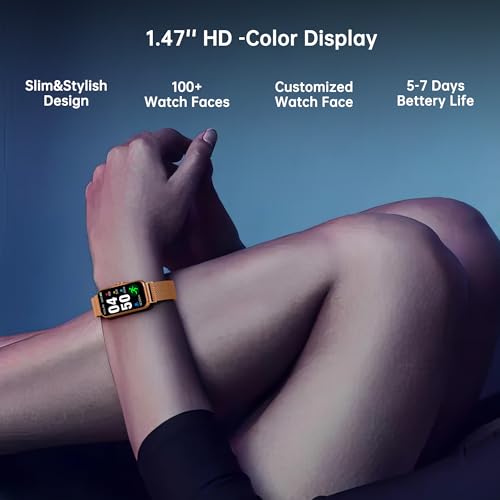 Health Fitness Tracker, Smart Watch with 24/7 Heart Rate and Blood Oxy-gen Monitor, Sleep Tracker with IP68 Waterproof, Activity Tracker Pedometer Step Counter for Women Men - color: Pink Gold