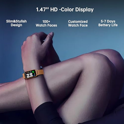 Health Fitness Tracker, Smart Watch with 24/7 Heart Rate and Blood Oxy-gen Monitor, Sleep Tracker with IP68 Waterproof, Activity Tracker Pedometer Step Counter for Women Men - color: Pink Gold