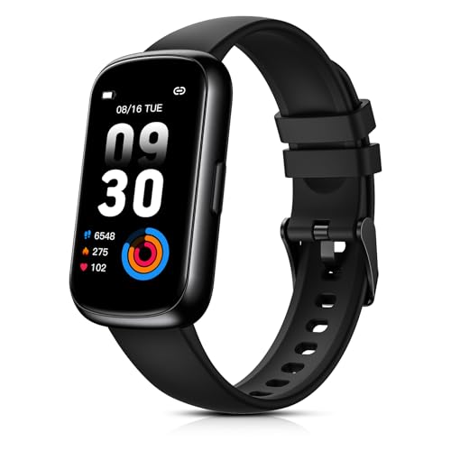Fitness Tracker for Women Men, Smart Watch Band with 24/7 Heart Rate Blood Oxygen Sleep Monitor, Calories Step Tracker Pedometer 3ATM Waterproof Activity Tracker for Android iOS, Black - color: Black