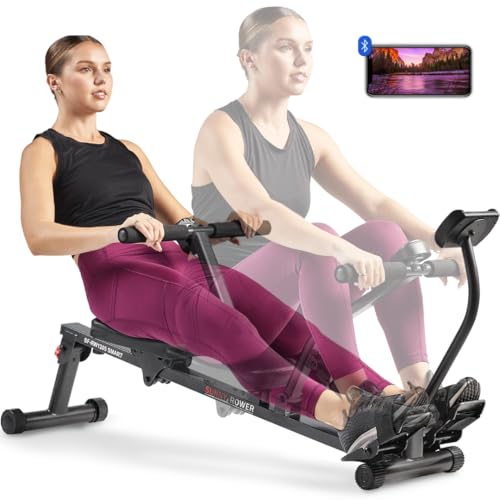 Sunny Health & Fitness Compact Hydraulic Rower with 12-Level Resistance