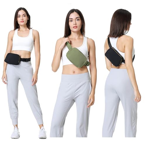 VOROLO Fanny Pack For Women And Men Crossbody Bag Belt Bag Khaki Green - color: Khakii Green