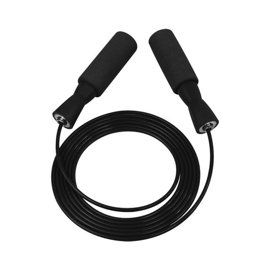 Fixed Length Skipping Rope with Sweat Absorbent Foam Handles, Tangle Free Fitness Jump Rope for Adult Daily Workout Training - color: Black