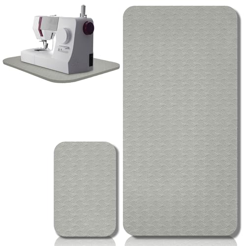 Drydiet 2 Pcs Sewing Machine Muffling Mat Pedal Sewing Mat Reduce Vibrations Noise No Slip Machine Accessories for Quilting (17'' X 36'' and 9'' X 14'',Gray) - color: Gray, size: 17'' X 36'' and 9'' X 14''